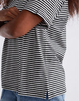 Relaxed Tee - Black/White Stripe