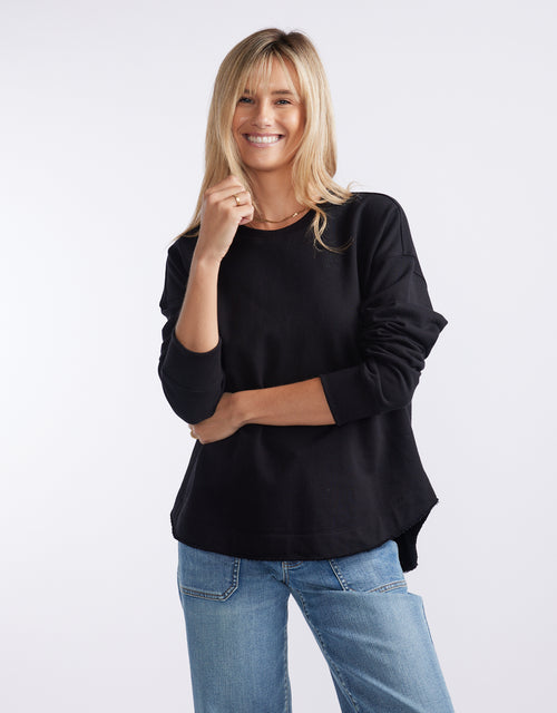 Staple Scoop Hem Sweat - Black