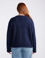 Sorrento Raw Edge Knit - French Navy