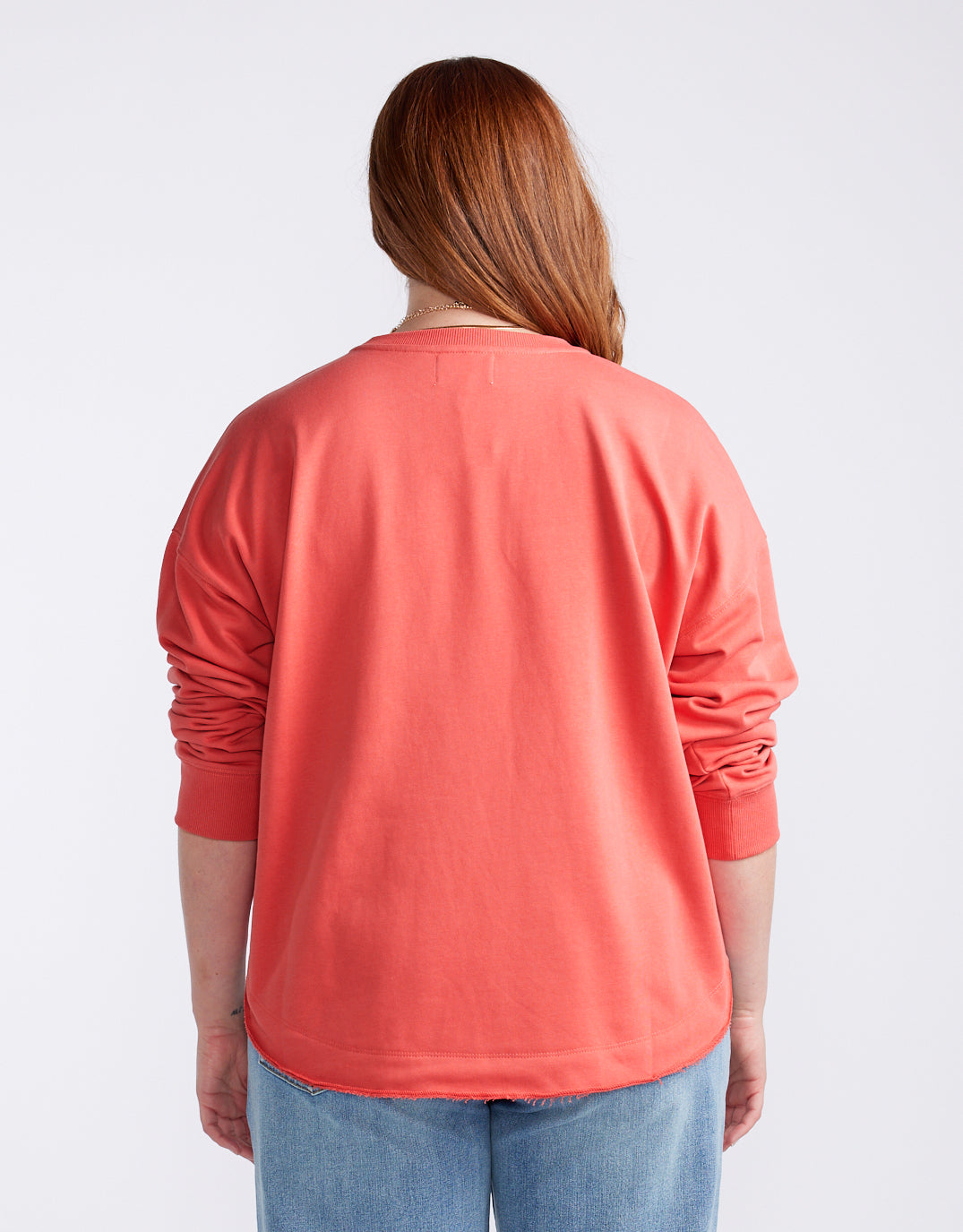 Staple Scoop Hem Sweat - Washed Red