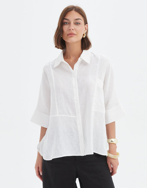 Seam Detail Boxy Shirt - White