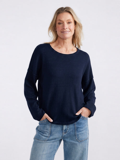 Sorrento Raw Edge Knit - French Navy
