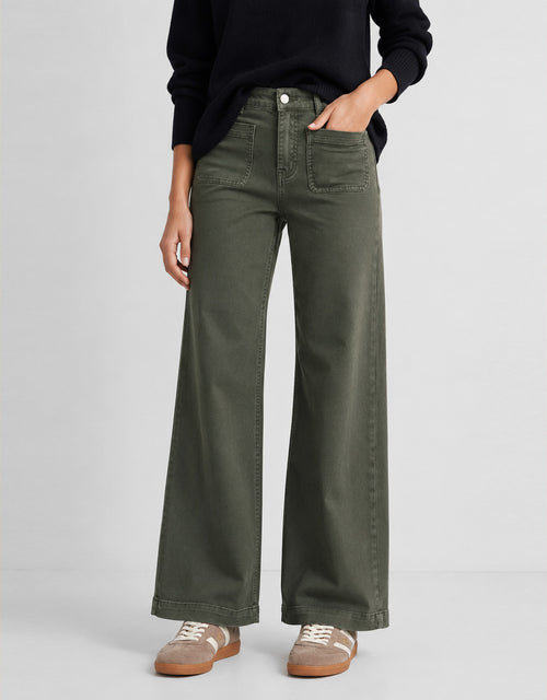 Zoey High Rise Stretch Denim Jean - Dark Khaki