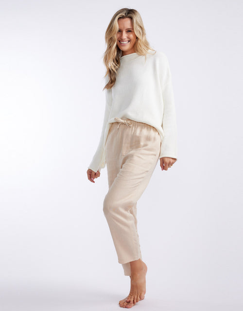 Abigail Linen Pant - Oatmeal
