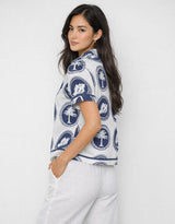 Millie Whitehaven Printed Shirt - Navy