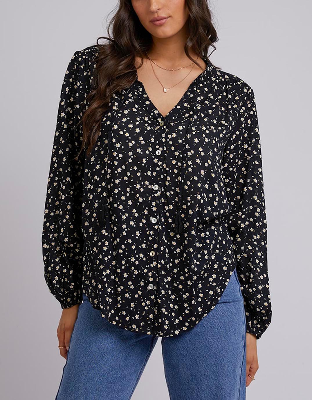 All About Eve - Lily Floral Shirt - Print - White & Co Living Tops