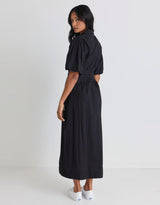 among-the-brave-dusk-puff-sleeve-collared-midi-dress-black-womens-clothing