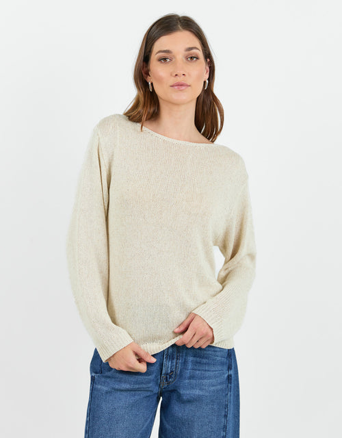 Eventide Boat Neck Long Sleeve Jumper - Natural