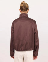 Landscape Funnel Neck Track Jacket - Chocolate