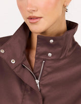Landscape Funnel Neck Track Jacket - Chocolate
