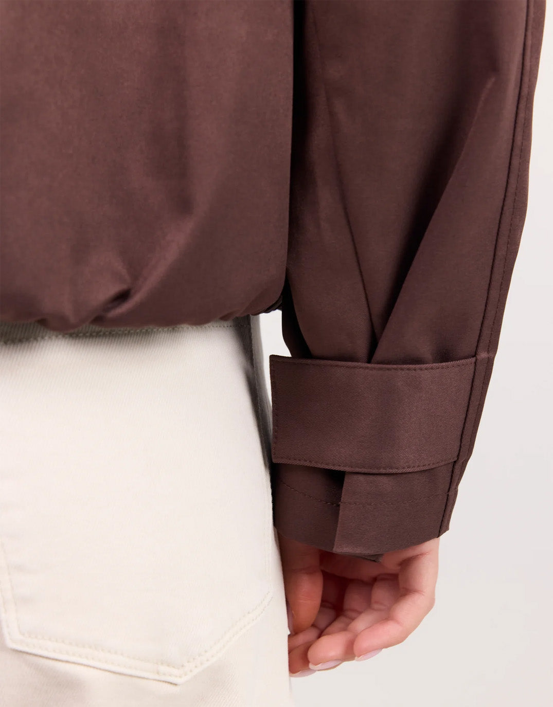 Landscape Funnel Neck Track Jacket - Chocolate