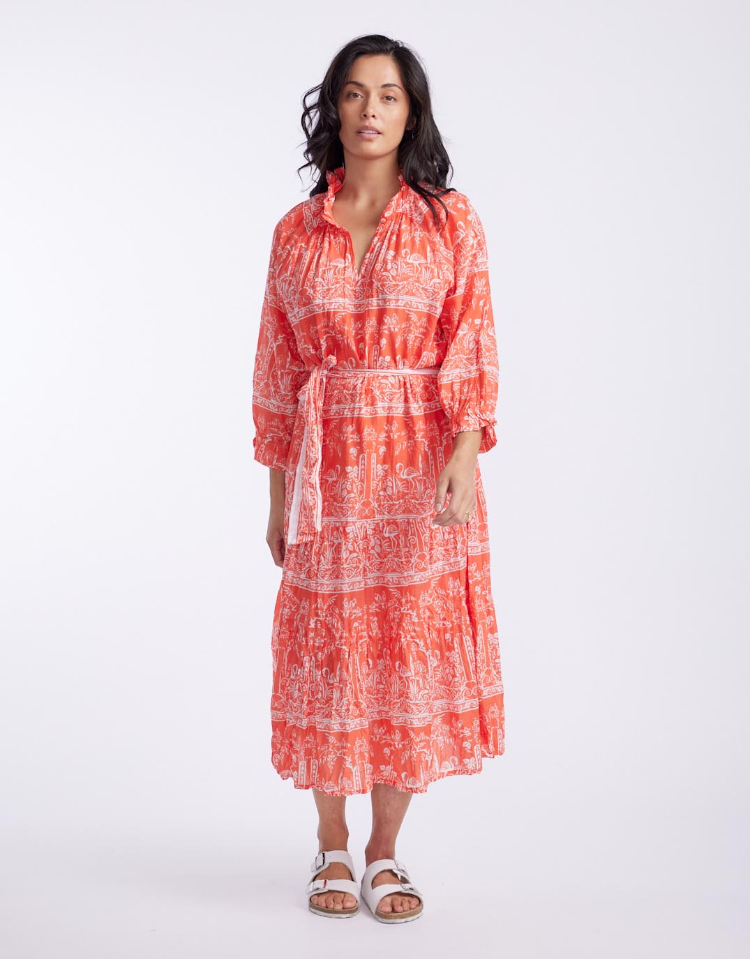 azure-mystic-byron-midi-dress-orange-womens-clothing