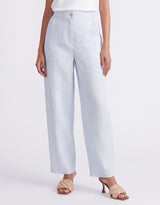 Barrel Leg Linen Pant - Chambray