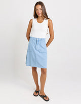 Aida Denim Skirt - Medium Wash