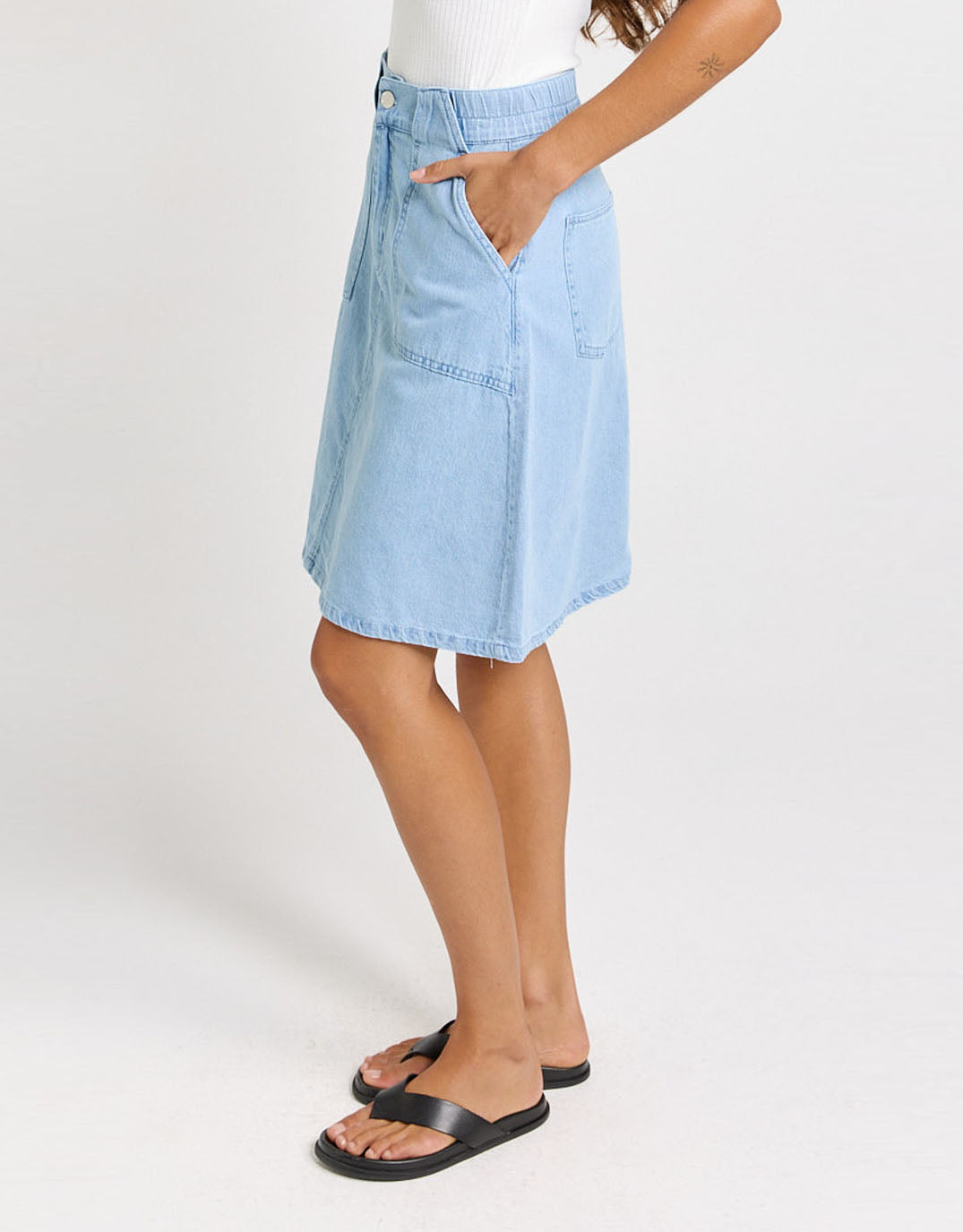 Aida Denim Skirt - Medium Wash