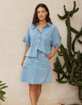 Aida Denim Skirt - Medium Wash