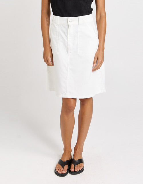 Aida Denim Skirt - White
