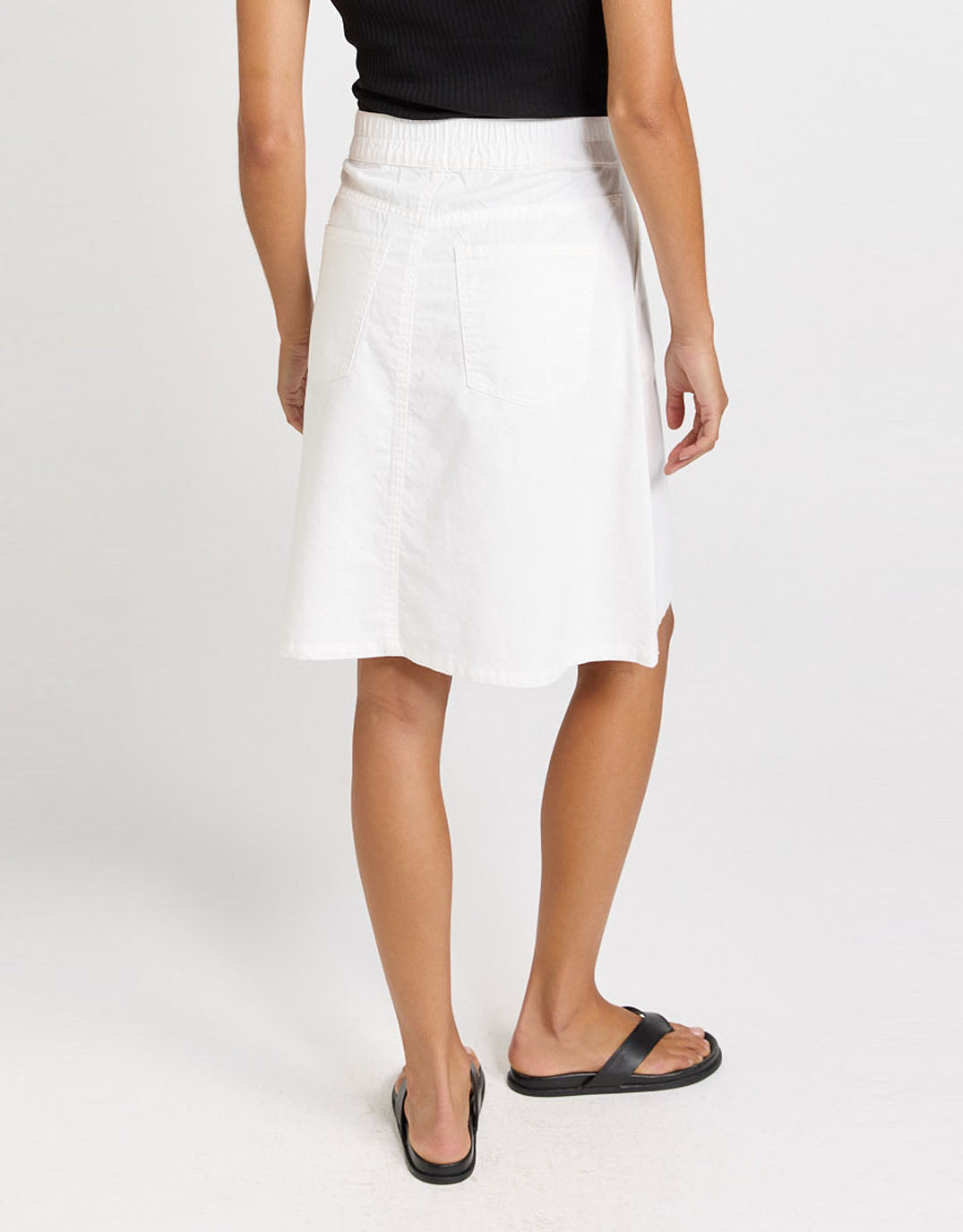 Aida Denim Skirt - White