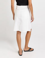 Aida Denim Skirt - White
