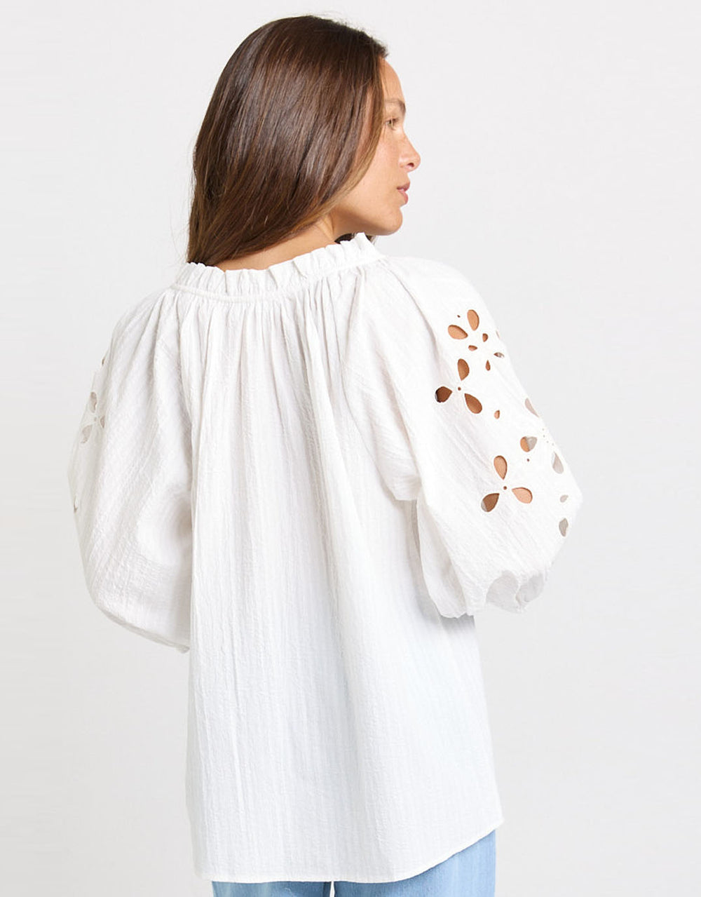 Daisy Broderie Blouse - White