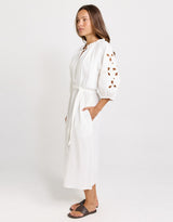 Daisy Broderie Dress - White