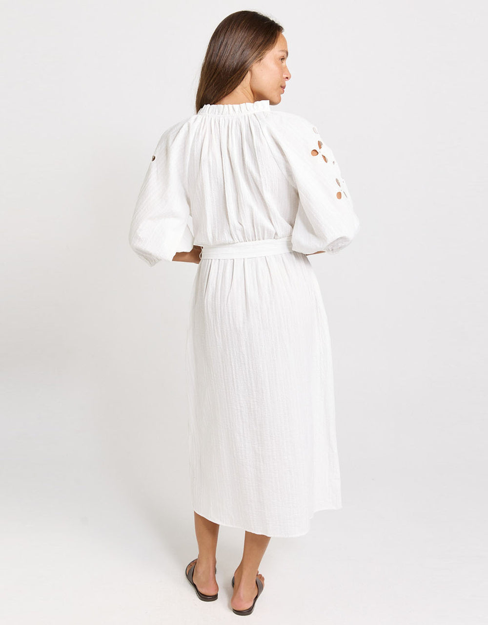 Daisy Broderie Dress - White