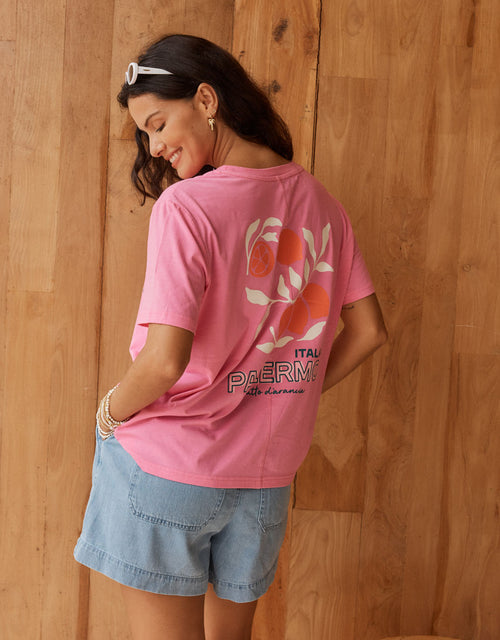 Ellia Print Tee - Italian Orange Print