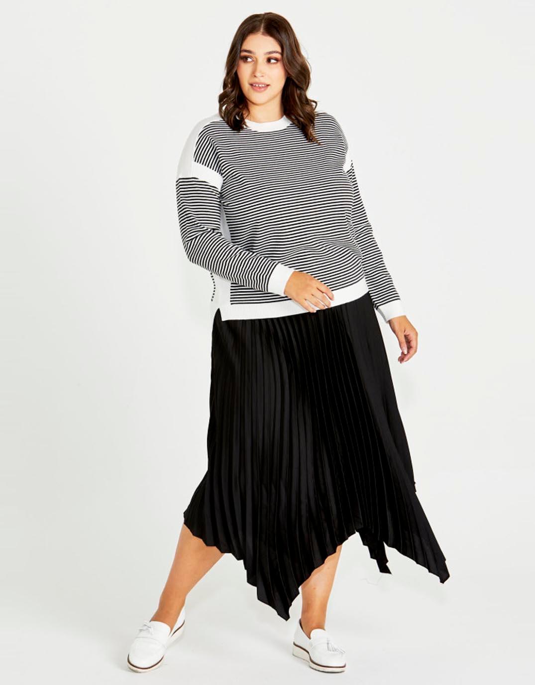 Buy Louis Pleated Skirt Black Betty Basics for Sale Online New