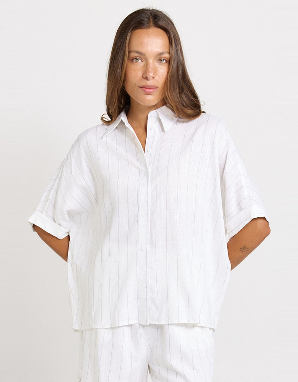 Ophelia Shirt - White/Black Stripe