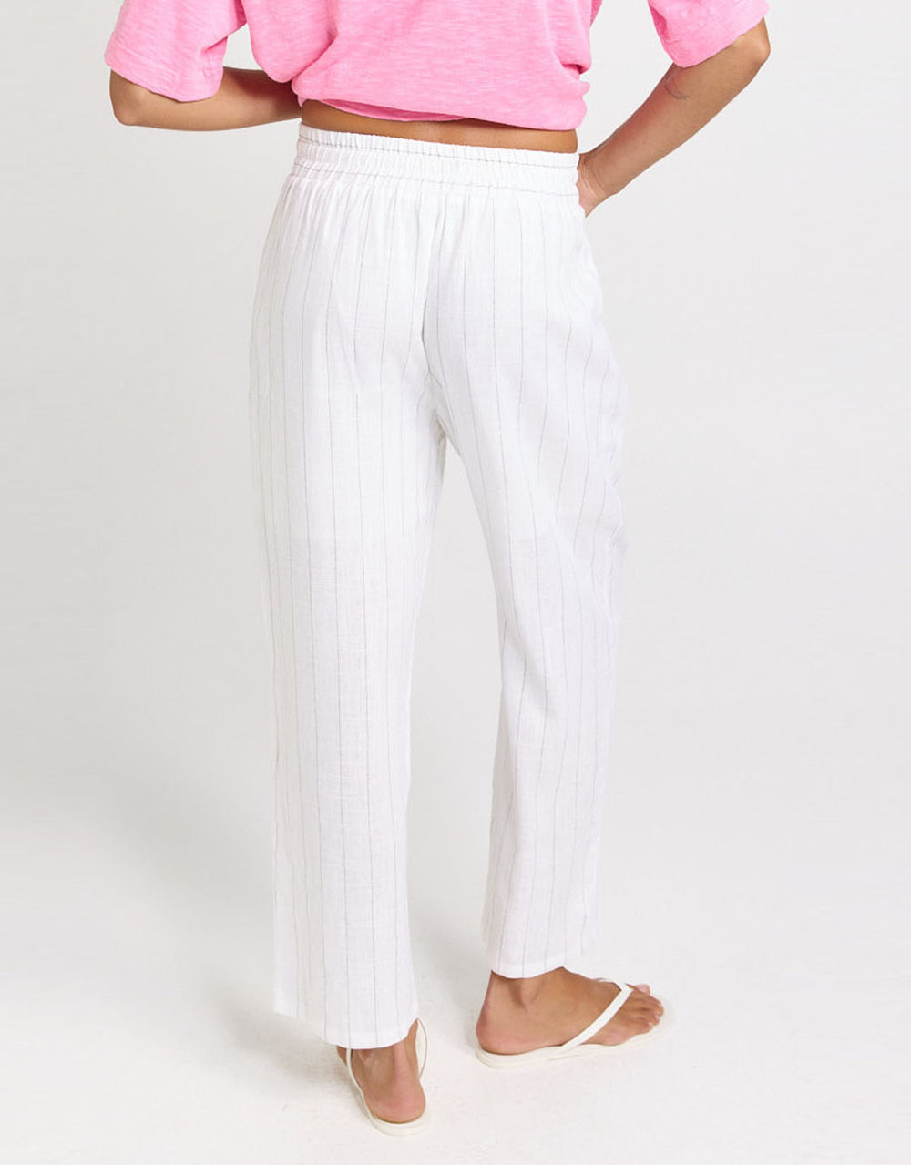 Palm Relax Pant - White/Black Stripe