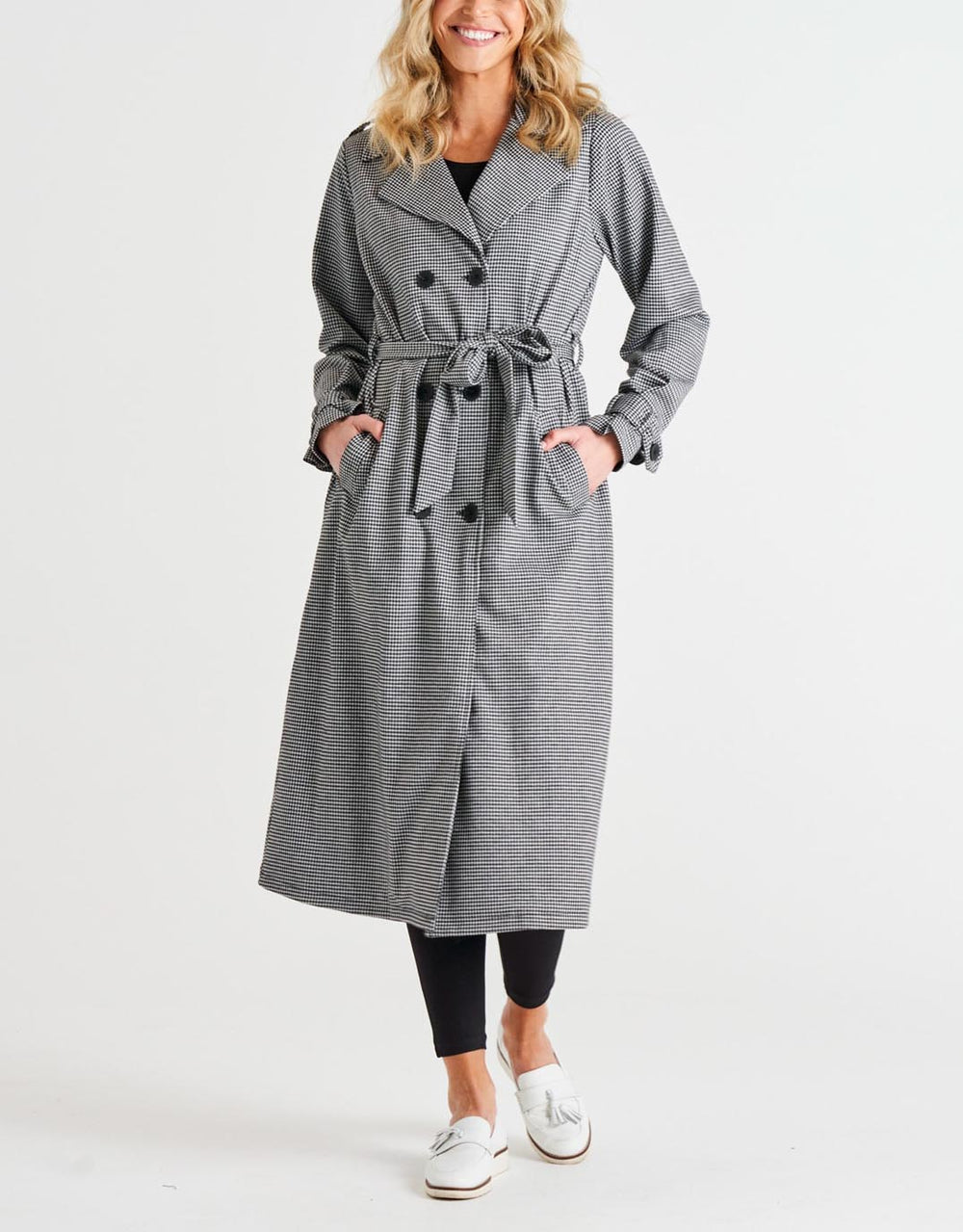 betty-basics-ponte-trench-coat-black-houndstooth-womens-clothing