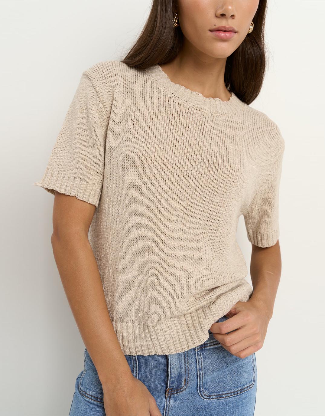 by-rosa-loveable-tape-yarn-knit-tee-natural-womens-clothing