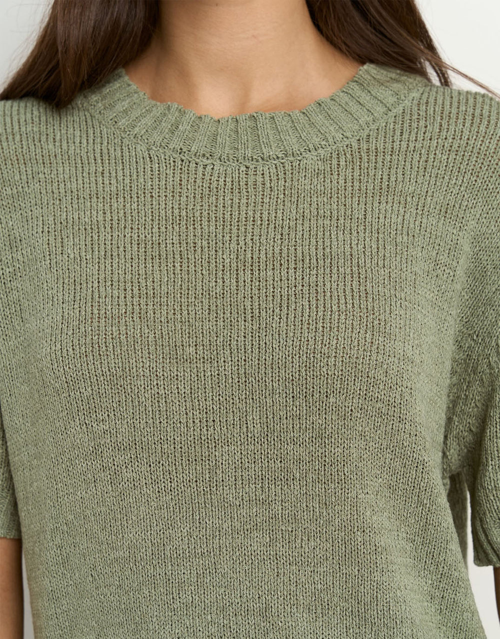 Loveable Tape Yarn Knit Tee - Sage