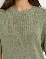 Loveable Tape Yarn Knit Tee - Sage