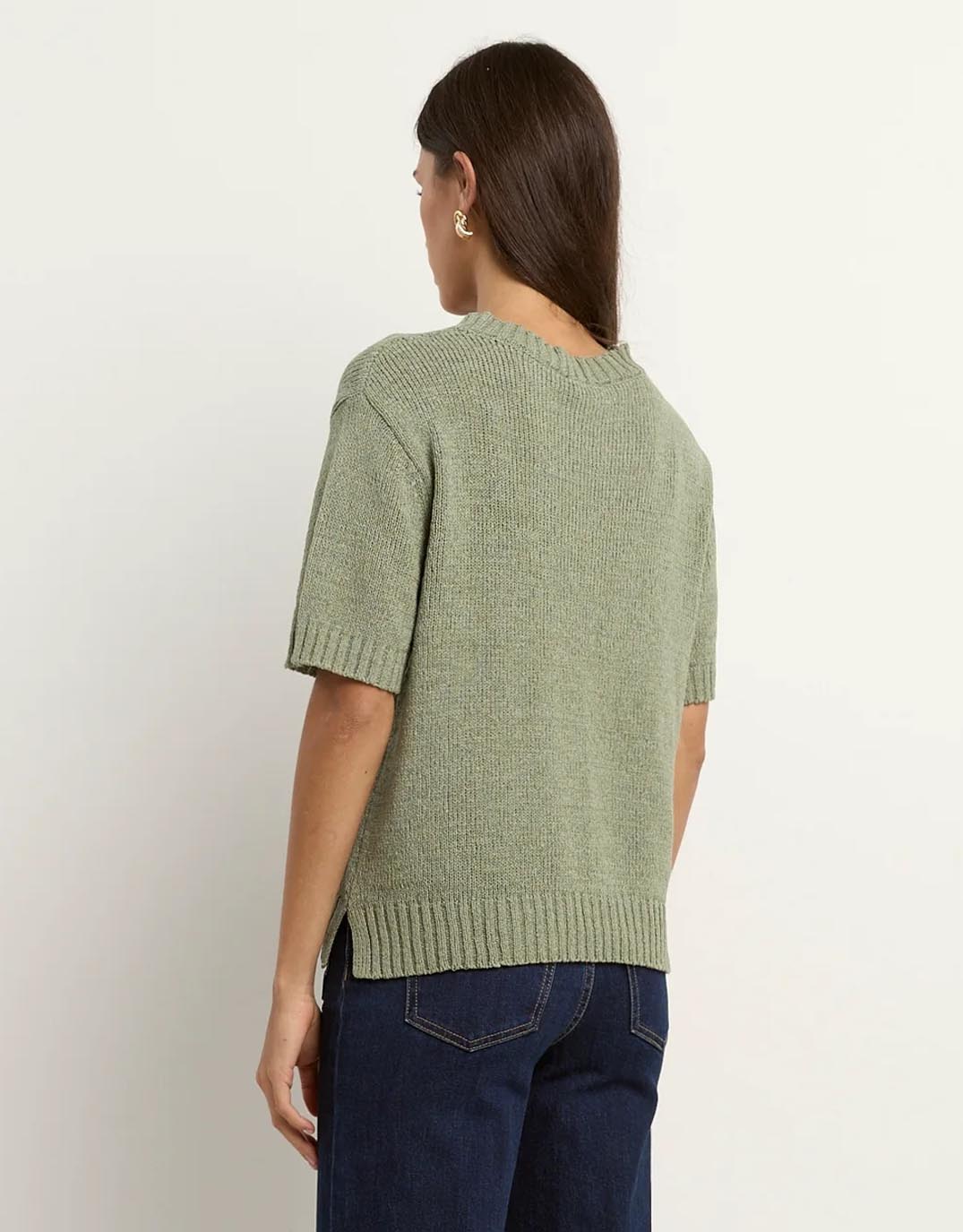 Loveable Tape Yarn Knit Tee - Sage