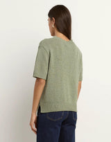 Loveable Tape Yarn Knit Tee - Sage