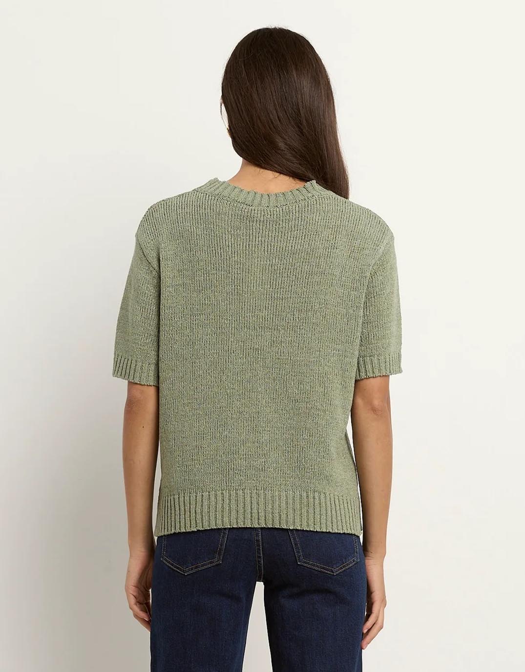 Loveable Tape Yarn Knit Tee - Sage