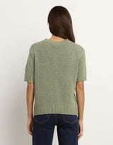 Loveable Tape Yarn Knit Tee - Sage