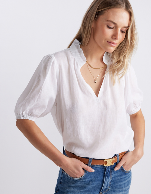 Camden Ruffle Blouse - White