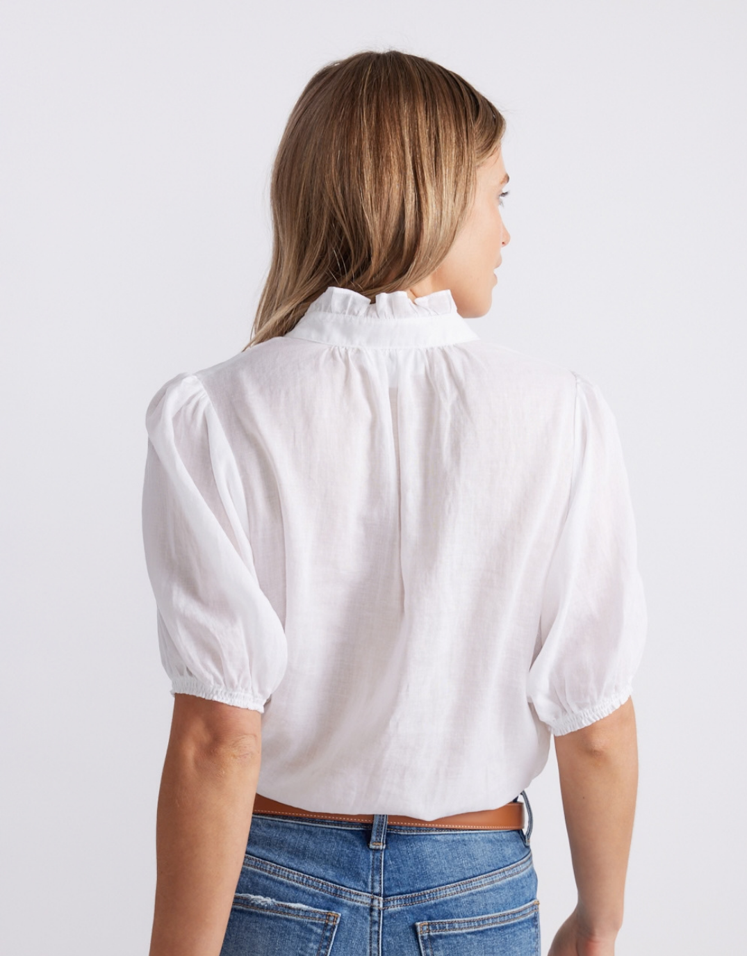 Camden Ruffle Blouse - White
