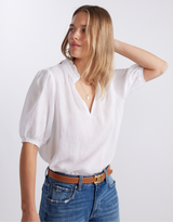 Camden Ruffle Blouse - White