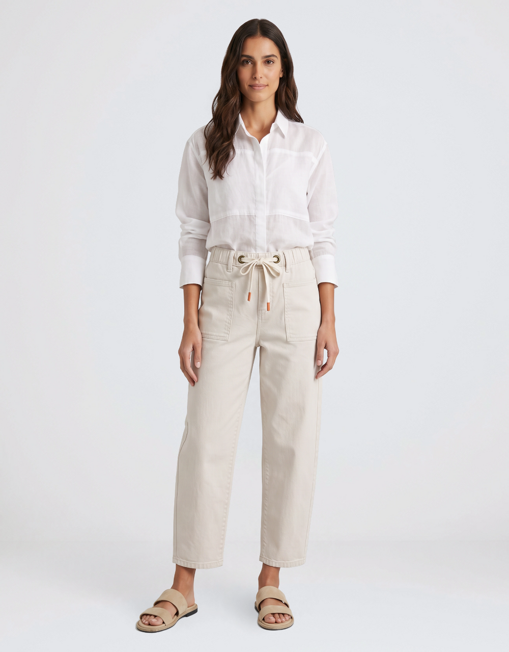 Carter Barrel Jeans - Sand