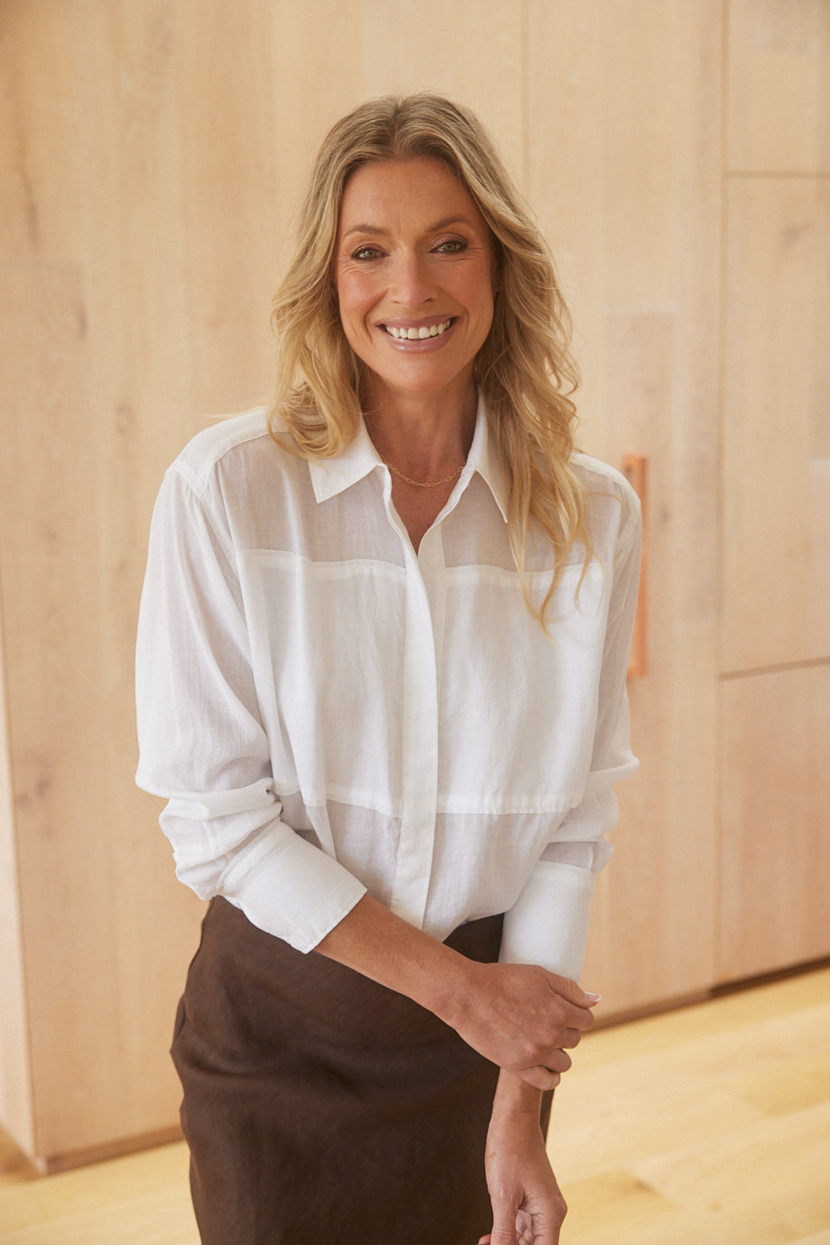 Chloe Panel Shirt - White