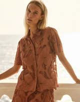 Colette Lace Shirt - Red Clay