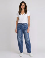 Sienna Barrel Jeans - Mid Blue