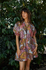 Daria Dress - Leaf Print