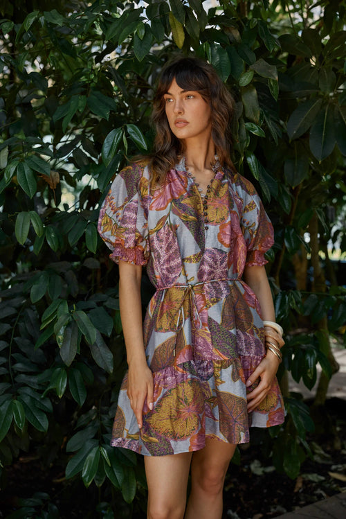 Daria Dress - Leaf Print