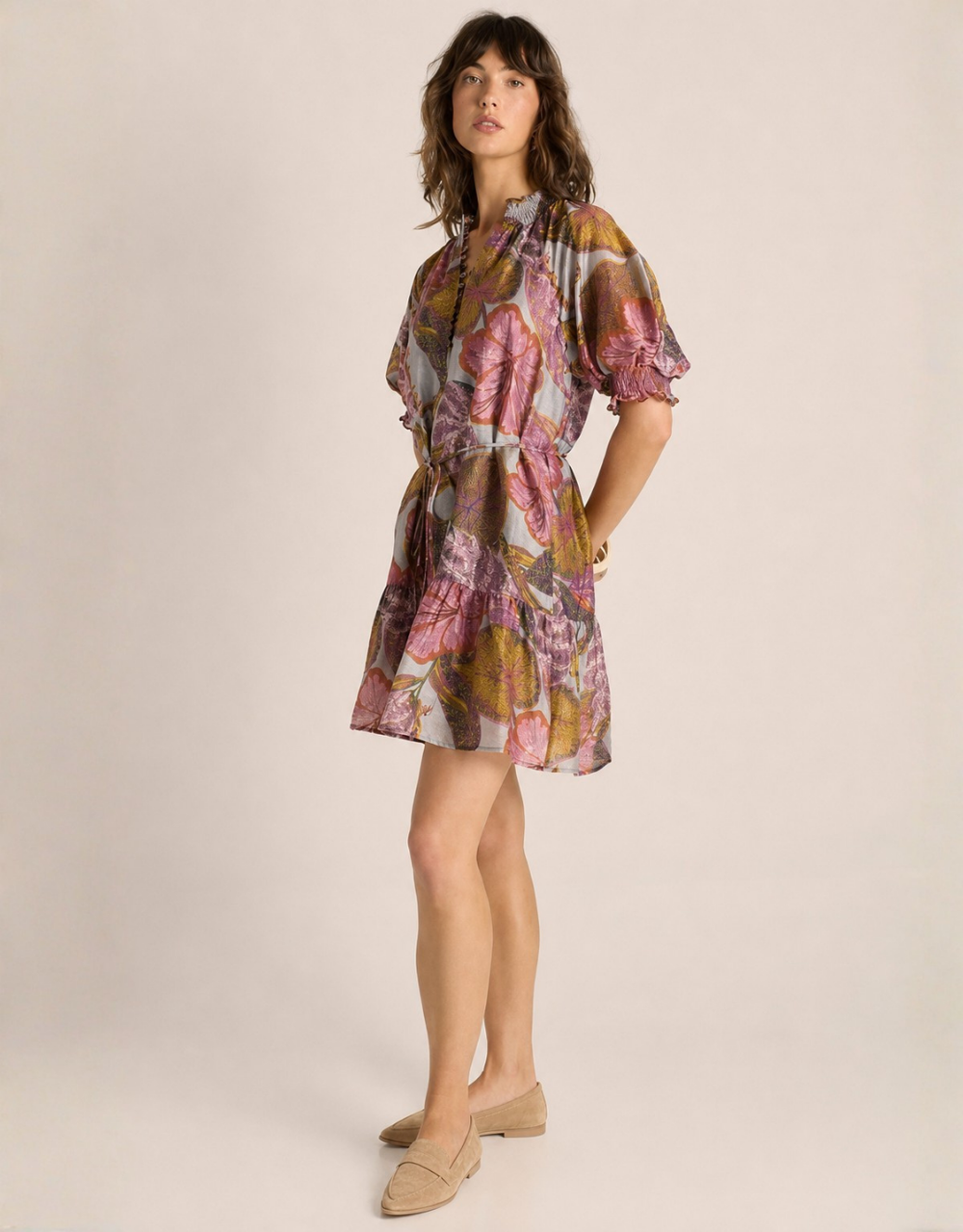 Daria Dress - Leaf Print