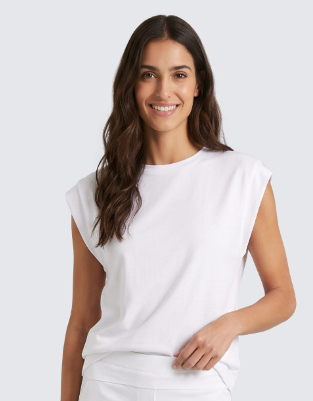 The Edit Cap Sleeve Tank - White