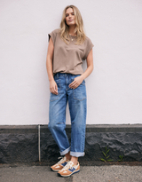 The Edit Cap Sleeve Tank - Chocolate